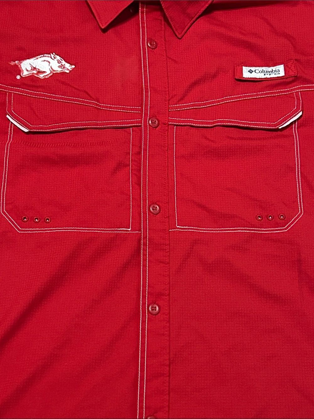 Columbia Sportsware Men’s Arkansas Razorback Short Sleeve Button-Down Shirt XL - Picture 5 of 8